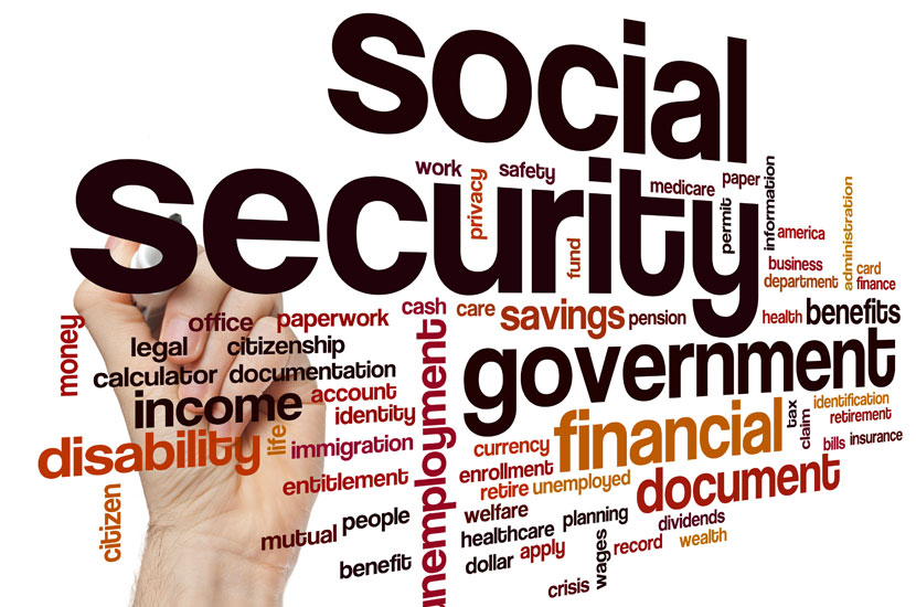 Social security word cloud concept