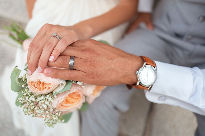 Canadian couple holding hands