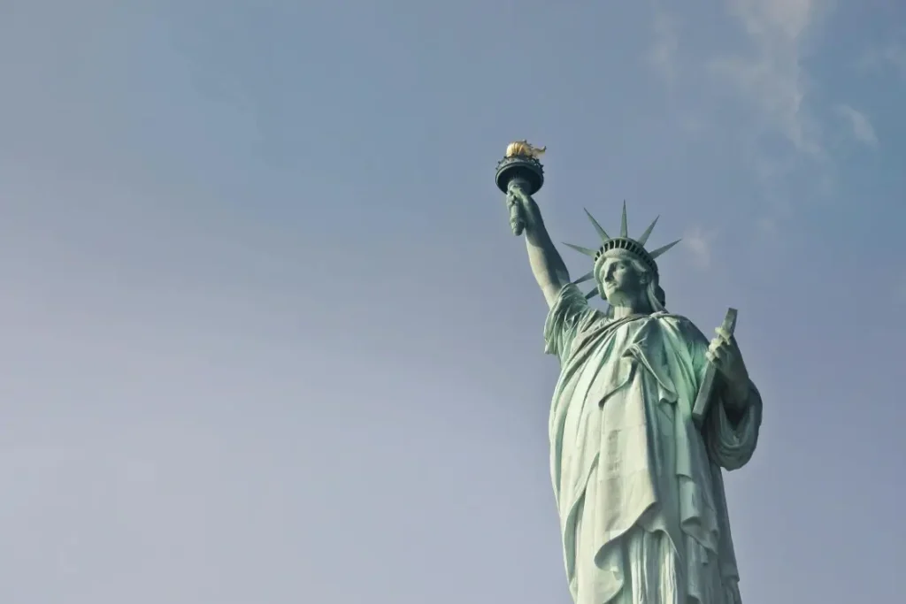 Statue of Liberty symbolizing immigration & hope